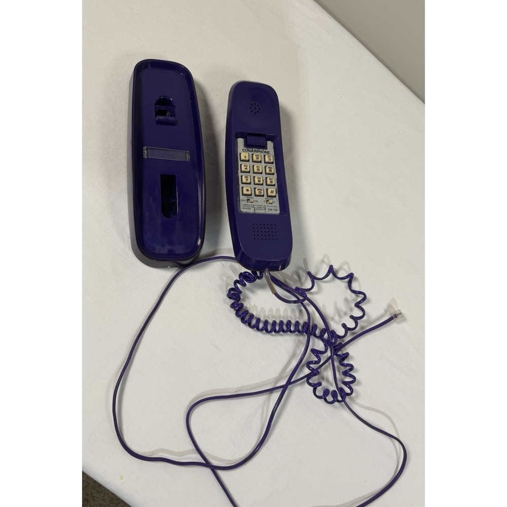 Conairphone SW-102 Retro 80s/90s Wall Mount Desk Landline Phone purple Untested - Picture 2 of 4